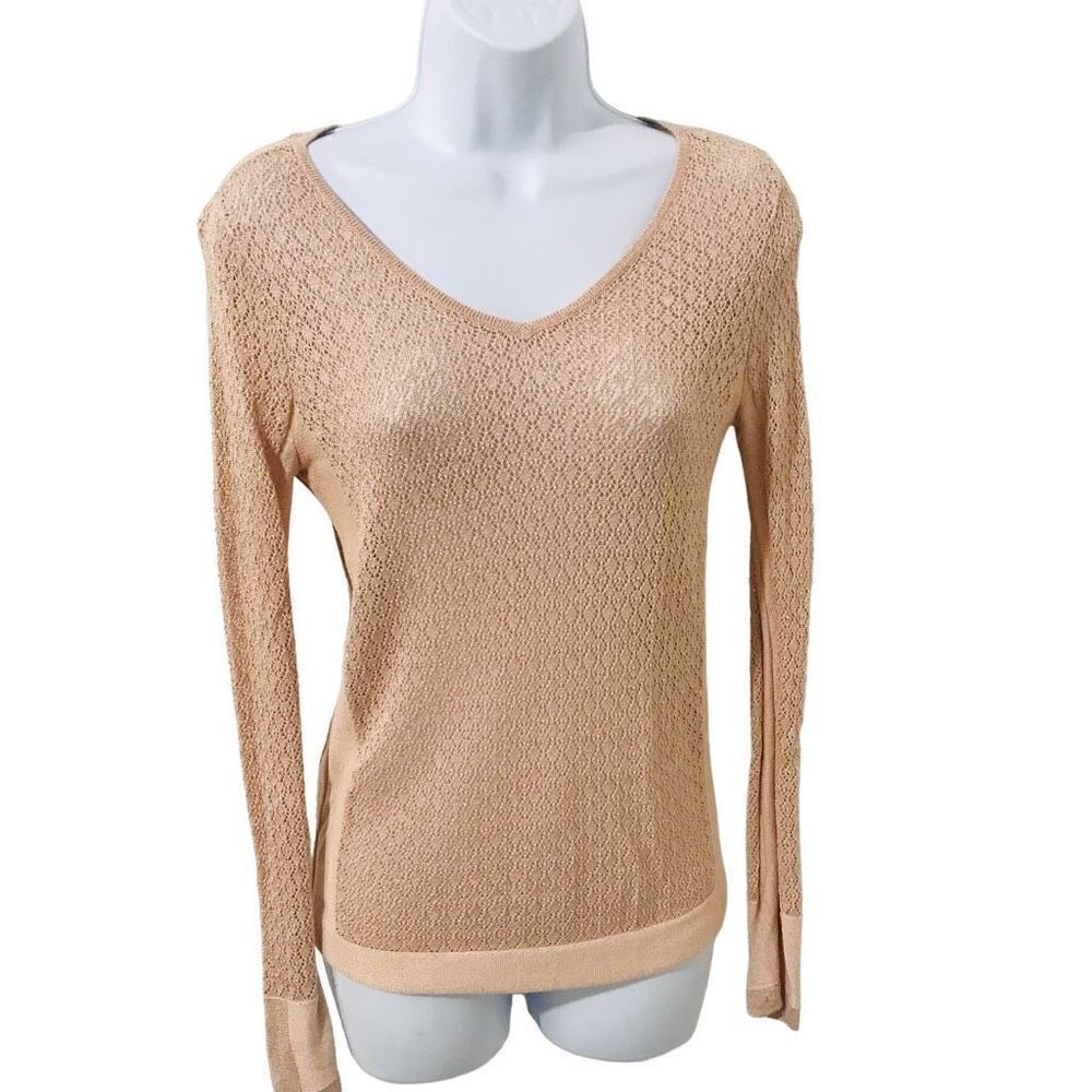 Vero moda v neck Light brown Knit long sleeve blouse      A390